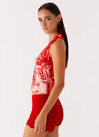 Lets Pretend Halterneck Top - Sicily Sunsets Print