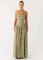 Lilith Maxi Dress - Forest Plaid
