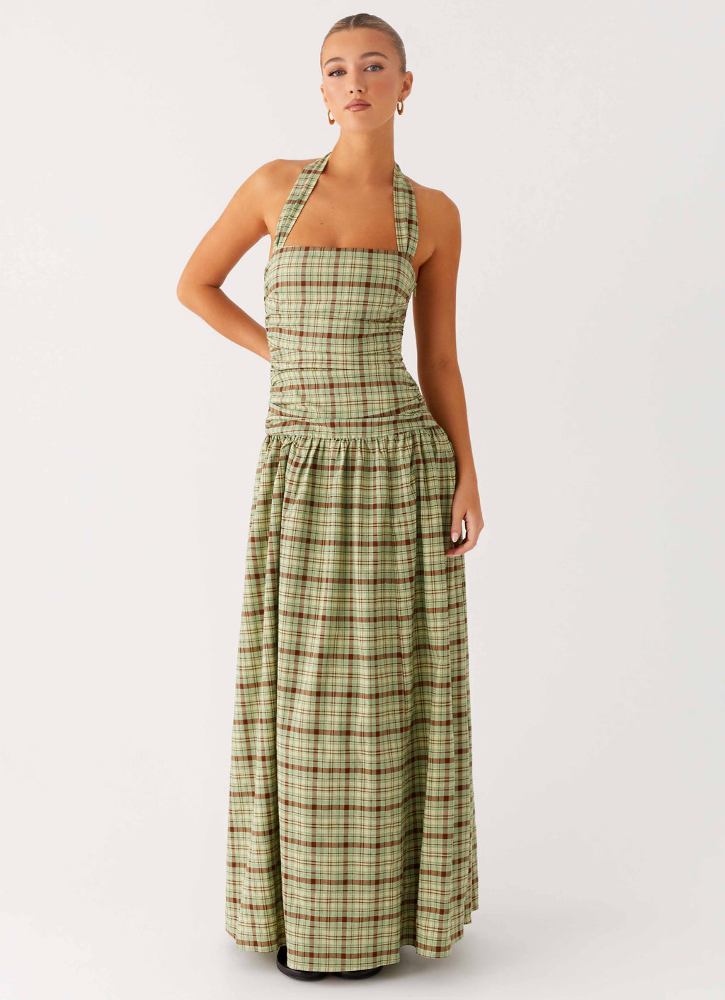 Lilith Maxi Dress - Forest Plaid