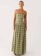 Lilith Maxi Dress - Forest Plaid