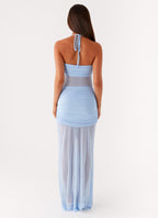 Lily Halter Maxi Dress - Blue