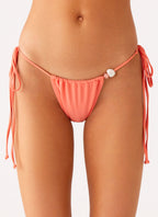 Liona Bead Bikini Bottoms - Coral