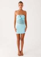 Lita Twist Mini Dress - Turquoise