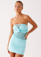 Lita Twist Mini Dress - Turquoise