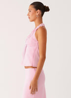 Log In Halter Top - Baby Pink