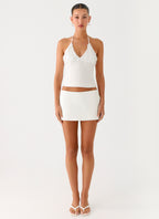 Lori beaded Halter Top - Ivory
