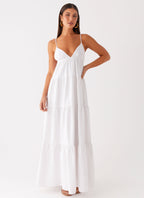 Lotty Linen Maxi Dress - White