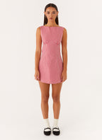 Lotus Tie Back Mini Dress - Red Gingham