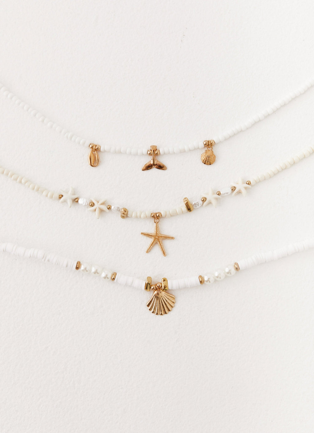 Luca Beaded Necklace - White