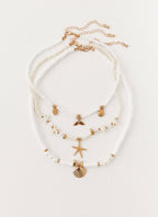 Luca Beaded Necklace - White