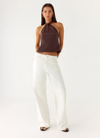 Maddox Scarf Top - Chocolate