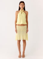 Maddox Scarf Top - Lemon