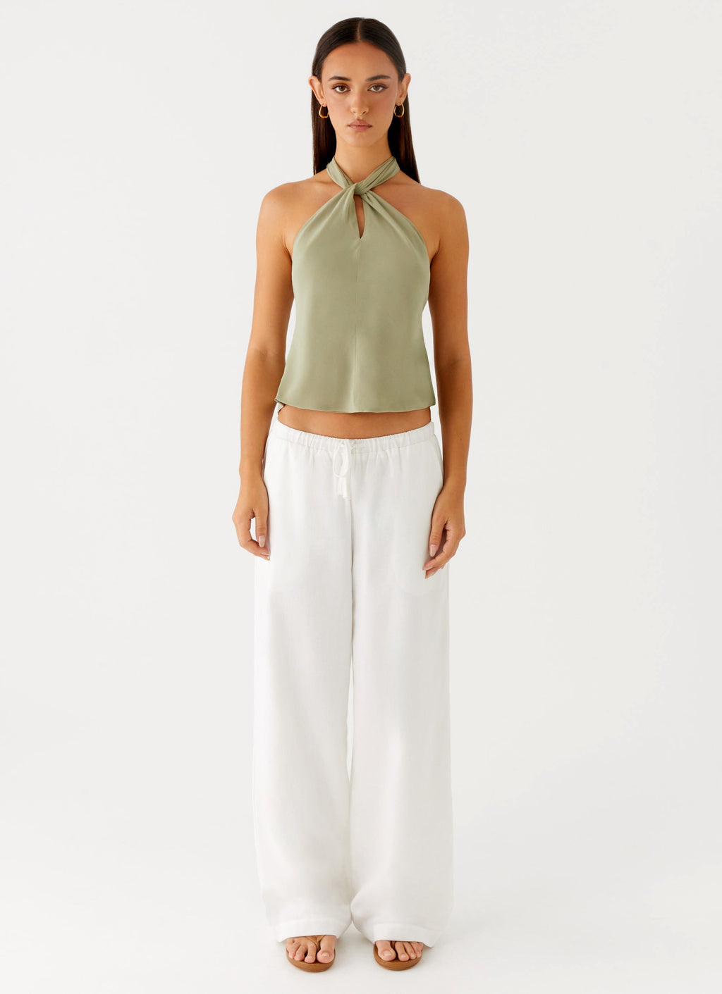 Maddox Scarf Top - Sage