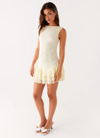 Manuka Ruffle Mini Dress - Yellow