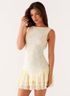 Manuka Ruffle Mini Dress - Yellow