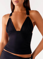 Margarita Halter Top - Black