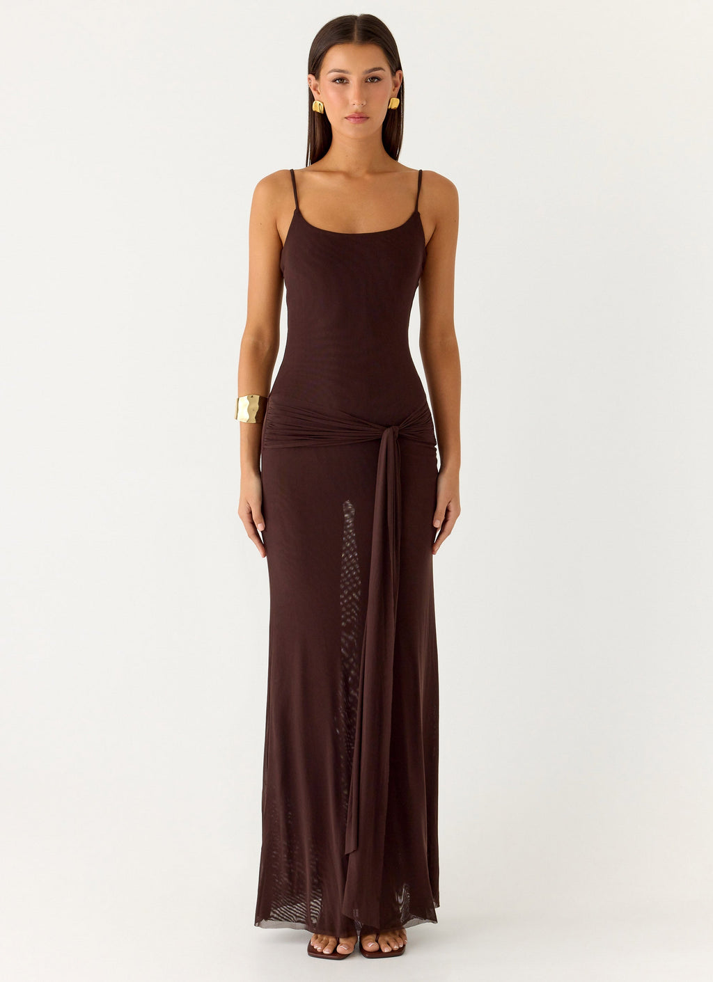 Matoma Bodysuit Maxi Dress - Cool Chocolate