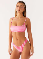 Mauritius Bikini Top - Pink Stripe