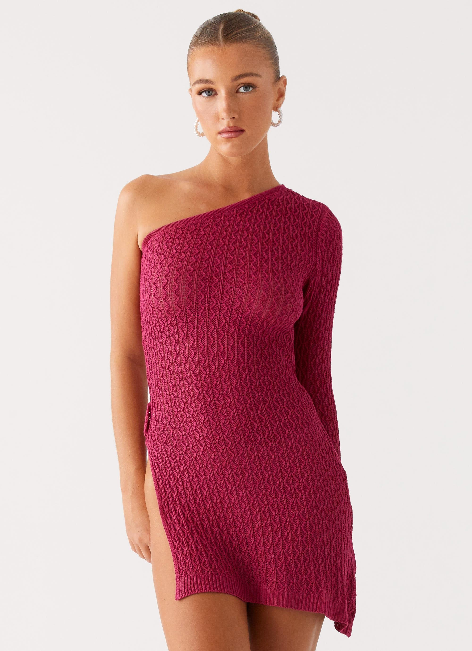 Medda Knit Mini Dress - Hot Pink