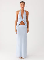 Michaella Chiffon Twist Top - Blue