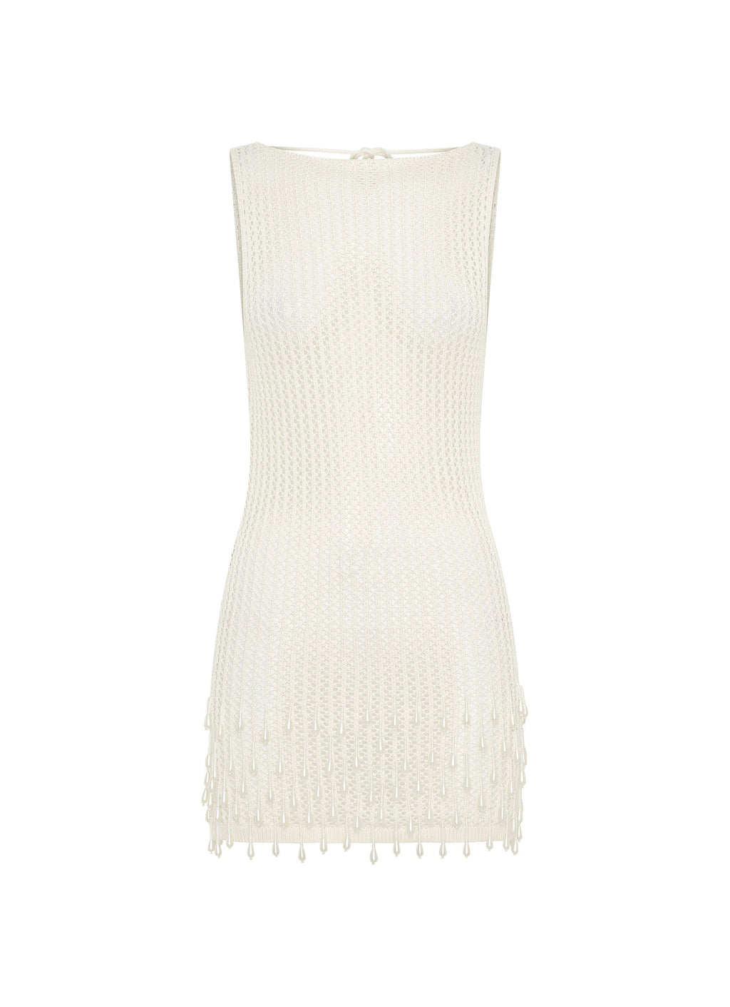 Miracle Beaded Crochet Mini Dress - Ivory