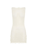 Miracle Beaded Crochet Mini Dress - Ivory