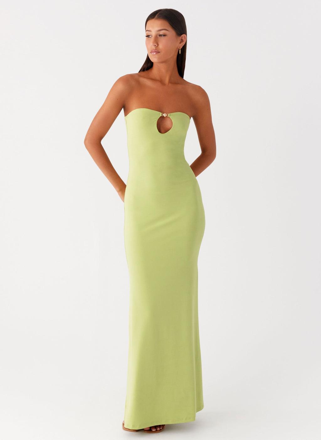 Moara Cut Out Maxi Dress - Lime Green