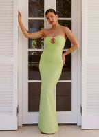 Moara Cut Out Maxi Dress - Lime Green