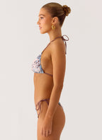 Mommae Halter Bikini Top - Aqua Blur