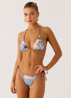 Mommae Halter Bikini Top - Aqua Blur