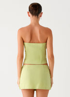 Mona Beaded Bandeau Top - Green