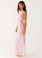 Moorey High Neck Maxi Dress - Pink