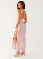 Moorey High Neck Maxi Dress - Pink