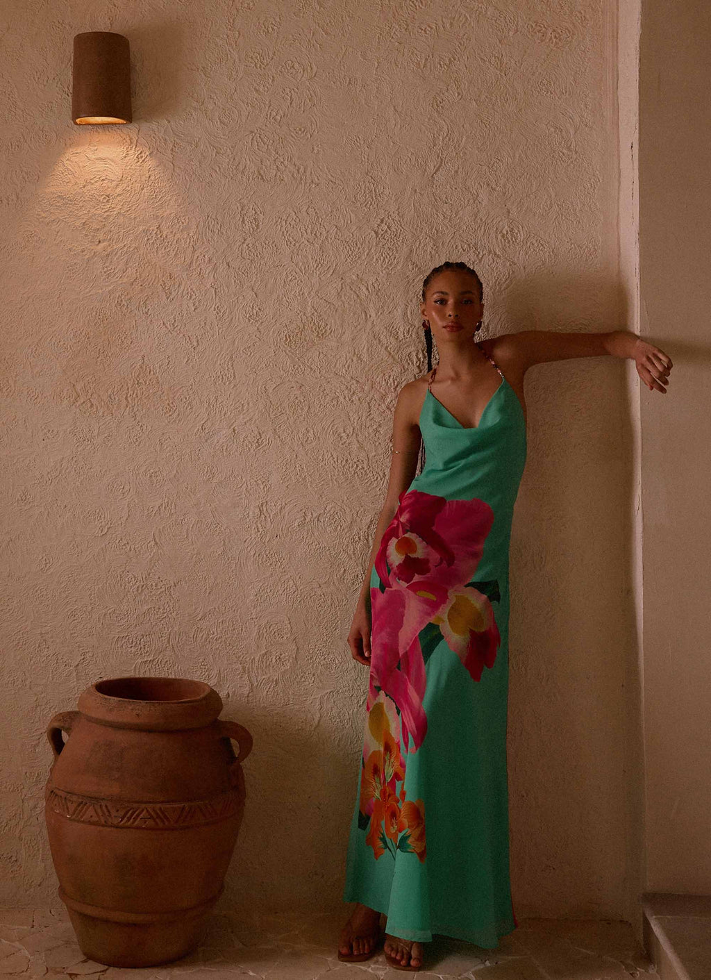 Morning Crush Cowl Maxi Dress - Jungle Bloom