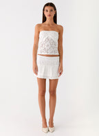 Moroder Strapless Lace Top - Cream