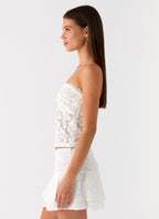 Moroder Strapless Lace Top - Cream