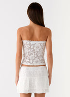 Moroder Strapless Lace Top - Cream