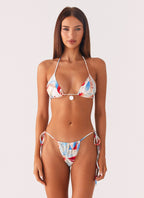 Natti Shell Halter Bikini Top - Deep Sea Bloom