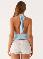 Neptune Halter Top - Turquoise