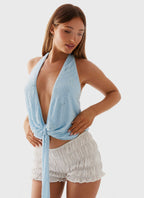 Neptune Halter Top - Turquoise