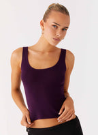 No Signal Knit Top - Plum