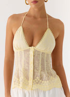 Non Stop Halter Top - Butter Yellow