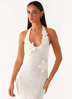 Novalee Flower Crochet Maxi Dress - Ivory