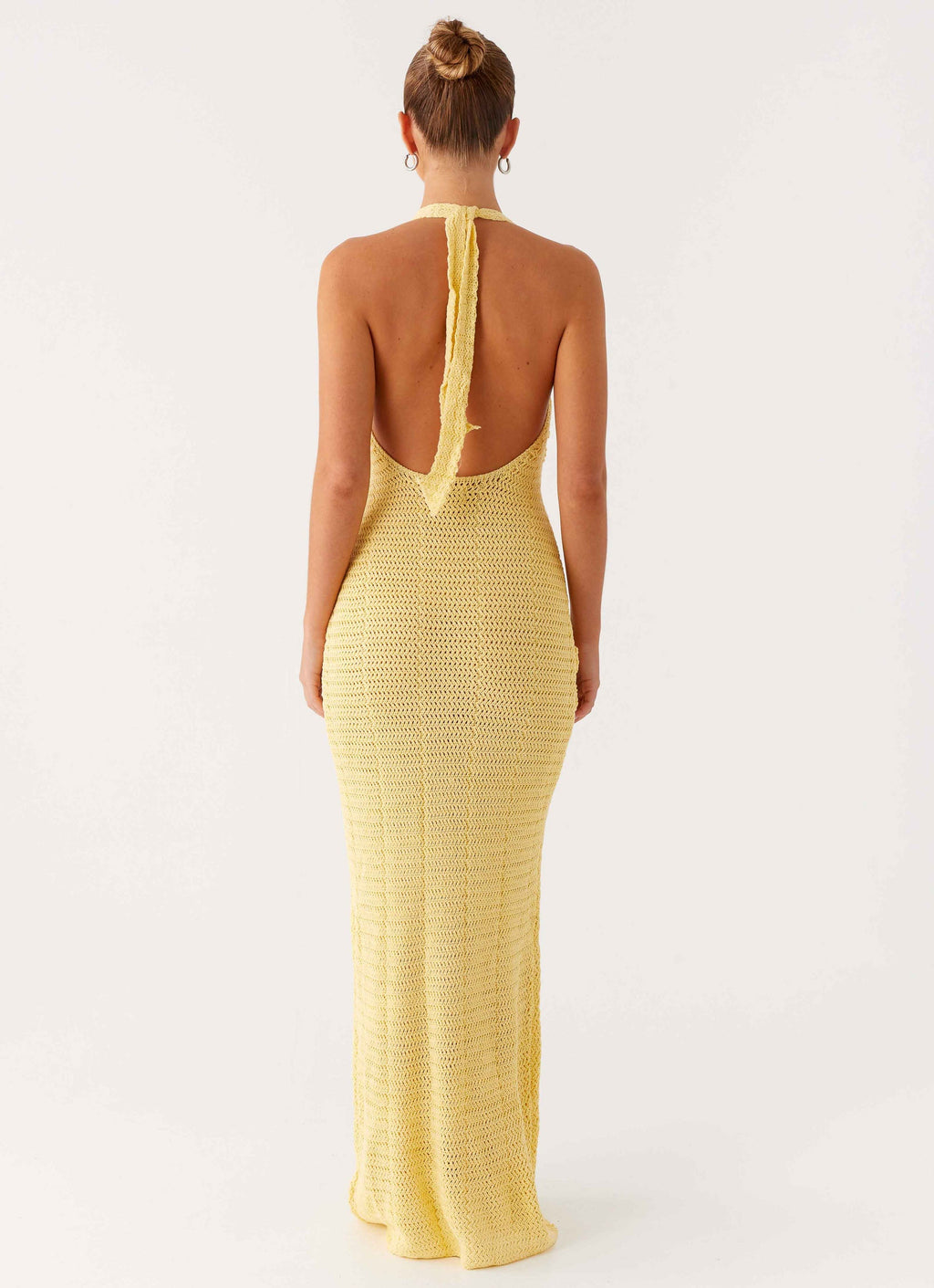 Novalee Flower Crochet Maxi Dress - Yellow