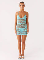 Ocean Whisper Mini Dress - Turquoise