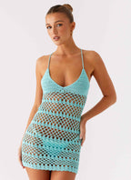 Ocean Whisper Mini Dress - Turquoise
