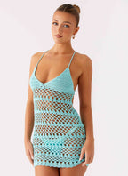 Ocean Whisper Mini Dress - Turquoise