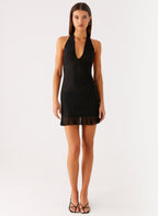 Odrella Sequin Mini Dress - Black