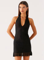 Odrella Sequin Mini Dress - Black