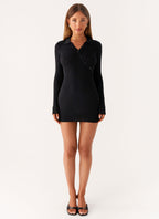 Off Duty Polo Dress - Black
